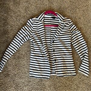 Navy and White Striped Blazer